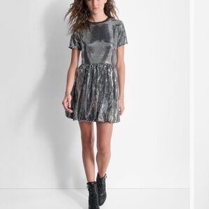 DKNY Metallic bubble dress size xl